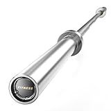 PAPABABE Barbell, 7ft Olympic Barbell 45lb Solid Chrome, 2-Inch Sleeves with Hybrid Needle Bearings & Bushings, 1000lbs Capacity Home Gym Bar for Stable Training (Silver)