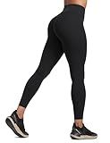 CRZ YOGA Secretsculpt Butterlift Workout Leggings 25" - No Front Seam High Waisted Womens Yoga Pants Booty Scrunch Butt Black Medium