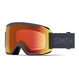 SMITH Squad Goggles with ChromaPop Lens – Performance Snowsports Goggles with Replaceable Lens for Skiing & Snowboarding – for Men & Women – Slate + ChromaPop Everyday Red Mirror