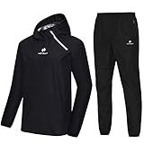 HOTSUIT Sauna Suit for Men Sweat Sauna Jacket Pant Gym Workout Sweat Suits, Black, XXL