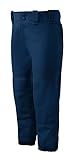 Mizuno Adult Women's Belted Low Rise Fastpitch Softball Pant, Navy, Small