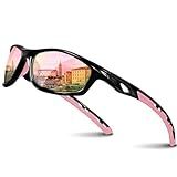RIVBOS Sunglasses for Men Women Polarized UV Protection Sports Fishing Driving Shades Cycling RB833-Black LightPink