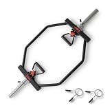 Sunny Health & Fitness Olympic Hex Trap Bar, Swivel Handles for Deadlifts