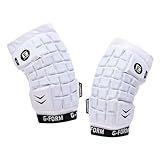 G-Form Unhinged Lacrosse Arm Pads - Breathable & Flexible Padded Arm Guards for Men - Machine Washable Lacrosse Elbow Pads - White, Adult Medium