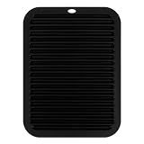 Large Heat-Resistant Mat for Styling Tools - 12"x9" Professional Flat Iron Mat, Travel Silicone Mat for Curling Irons, Hair Straighteners, Blow Dryers, and Salon Appliances, Black