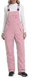 DAFENGEA Women's Ski Snow Bibs Adjustable Straps Overalls,LightPink,M