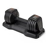Amazon Basics Adjustable Dumbbell, 25 lb, 5 Weights, Single Dumbbell, Black