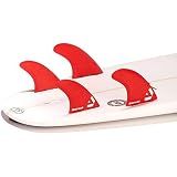 DORSAL Surfboard Fins Quad 4 Set FCS Compatible with Honeycomb Hexcore (Fits FCS/FCS II, Red, Medium)