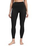 CRZ YOGA Womens Butterluxe No Front Seam Yoga Leggings 25" - High Waisted Lounge Pants Pilates Workout Athletic Buttery Soft Black Medium