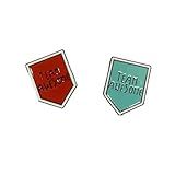 2pcs Cute Teamwork Spirit Brooches for Women Girls Men Fashion Enamel Team Awesome Statement Lapel Pins Dress Suit Scarft Accessories Badge Souvenir Gifts for Teammate Friend