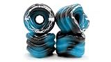 Shark Wheel 72mm 78a, Longboard Cruising Wheels, DNA Formula, Set of 4 Wheels (Black/Blue Swirl)