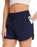 GAYHAY Running Shorts for Women - Athletic Quick Dry Sports Womens Shorts High Waisted Gym Workout Black Shorts with Pockets