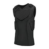 Topeter Adult Padded Goalie Shirt, Football Shields for Softball, Rugby, Hockey, Lacrosse Chest & Rib Protector Undershirt 3XL