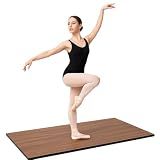 Marley Dance Floor Reversible Premium – 2-in-1 Vinyl & Rubber Mat for Ballet, Contemporary & Fitness – 5mm Thick, Dark Wood Finish – Includes Zippered Carry Bag – Home & Studio