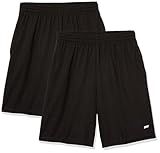 Amazon Essentials Men's Performance Tech Loose-Fit Shorts (Available in Big & Tall), Pack of 2, Black, Large
