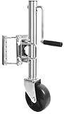 MaxxHaul 10" Lift Swing Back Trailer Jack - 1,000 lb Capacity Heavy Duty Bolt-On Trailer Tongue Jack with 6" Smooth-Rolling Wheel and Side Wind Handle (70148)
