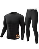 Thermal Underwear Long Johns for Men Base Layer Cold Weather Set A-Black