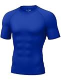 Roadbox Men's BJJ Rash Guard Short Sleeve, UPF 50+ Jiu Jitsu Compression Base Layer Swim Shirts for MMA No Gi Surfing