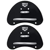 Arena Unisex Adult Elite Finger Swimming Paddle for Men and Women Pool Exercise Equipment for Swimming and Technique Training, Black/Silver, Small