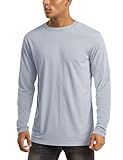 Long Sleeve Shirts for Men Rash Guard Men Sun Protection Shirt Athletic T-Shirt Fishing Shirt UV Shirts Sun Shirts Grey