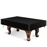 amberr Billiard Pool Table Cover,Waterproof Fade Resistant Windproof Scratch Resistant Covers Cover for Pool Table Snooker Billiard Table (Black, 8FT: 100x56x8in)