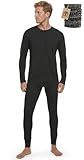 MERINNOVATION Merino Wool Base Layer Set for Men 100% Merino Wool Pajamas Set Thermal Sleep PJS Lite - Midweight Top, Bottom