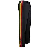 JL Sport Authentic Brazilian Capoeira Martial Arts Pants - Unisex (Jamaican, Reggae) XXL Black