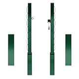 Otoolling Tennis Posts with Net Crank Outdoor Heavy Duty Professional Green Tennis Permanent Court Kit for Net Quick Fixation System Equipped with a Cable Reel (Square,42.13 inches)