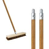 ILOT Commercial Products 48-inch Replacement Wood Broom Handle with Threaded Metal Tip and Lacquered for Floor Cleaning Sweeping in Home and Office (Pack of 2)