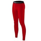 HYCOPROT Men's Compression Pants Athletic Tight,Leggings Base Layer Bottoms for Running Workout Sports Yoga Basketball Red