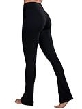 Sunzel High Waist Mini Flared Leggings for Women,Tummy Control Casual Flare Yoga Pants for Yoga Workout Gym 32" Black M