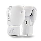 Valchiria Boxing Gloves for Men Women, Sparring Training Punching MMA Kickboxing Boxing Gloves, Heavy Bag Workout Gloves for Boxing, Kickboxing, Muay Thai, MMA (White/Silver, 12 oz)