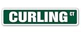 Curling Street Sign Sport Brushes Shoes Sliders Grippers | Indoor/Outdoor | 18" Wide