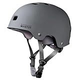 OutdoorMaster Skateboard Cycling Helmet - Two Removable Liners Ventilation Multi-Sport Scooter Roller Skate Inline Skating for Kids, Youth & Adults - L - Grey