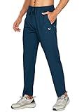 NORTHYARD Men's Athletic Pants Running Workout Joggers Lightweight Gym Jogging Track Casual Sweatpants with Zipper Pockets Seablue 3XL