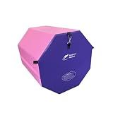 Kangaroo Hoppers Gymnastics Octagon Tumble Mat for Kids Ages 3-12, 19×23 Inch High-Density EPE Foam Trainer, Backbend and Handspring Training Equipment for Home Gym, Portable with Carrying Handles, Pink/ Purple