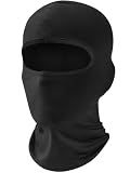 Fuinloth Balaclava Face Mask, Summer Cooling Neck Gaiter, UV Protector Motorcycle Ski Scarf for Men/Women Black