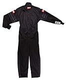 RaceQuip Racing Driver Fire Suit One Piece Single Layer SFI 3.2A/ 1 Black Junior Medium 1959993