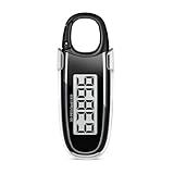 Jaxrium 3D Pedometer for Walking, Simple Step Counter with Clip & Carabiner | Accurate Step Tracker with Large Display & 10-Step Error Prevention, Easy to Use for Seniors, Women, Men - Black
