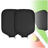 Qujior Pickleball Paddle Cover, Universal Case Size - 8.6 x 12.2 inches Racket Sleeve, Compatible with Most USAPA Standard and Elongated Pickball Paddles (2 Pack Black)