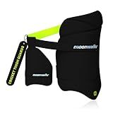 moonwalkr Cricket Thigh Guards 2.0 Lightweight Cricket Guard & Equipment Unisex Thigh Pads for Batter's Height (6'3"-6'6") Safeguarding Both Your Outer and Inner Thighs Black (X-Large, Right Hand).