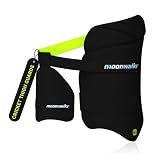 moonwalkr Cricket Thigh Guards 2.0 Lightweight Cricket Guard & Equipment Unisex Thigh Pads for Batter's Height (5'4"- 5'8") Safeguarding Both Your Outer and Inner Thighs Black (Medium, Right Hand)