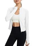 baleaf Women's SPF Sun Shirts UV Protection UPF 50+ Full Zip Jacket Lightweight Quick Dry Long Sleeve Clothing Ultra White S