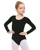 Stelle Long Sleeve Ballet Leotards for Girls Dance Leotard Black Gymnastics Ballet Outfits (Toddler/Little Kid/Big Kid) (Black,4-5 Years)
