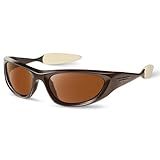 DsitMG Wrap Around Y2K Sunglasses for Women Trendy Oval Polarized Glasses UV400 Protection Sun protection traveling cycling (brown)