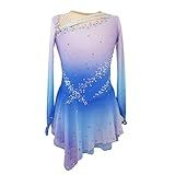 JoyCan Girl's Purple Gradient Figure Skating Dress for Children and Adults Competition Clothing