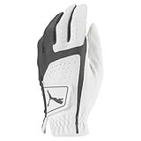 PUMA Golf Men's Flexlite Golf Glove (Bright White-Quiet Shade, Med/Large, Left Hand)