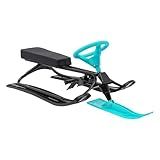 Snow Racer Sled with Steering Wheel and Brakes, Durable Steel Frame, Downhill Steerable Sled for 220 LBS Kids, Teenagers, Adults (Green)