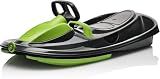 Gizmo Riders Snow Sled for Kids, Adults - Toboggan Sled, Easy Turning Steering Wheel, Anti-Slip Seat, Pull Up Brake, Durable Plastic Sled, Lightweight, Snow Sleds, Age 3+, 260 lbs