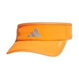 adidas Men's Superlite Visor – Lightweight Moisture-Wicking Running Hat, Pure Orange/Silver Metallic/White/3, OSFA